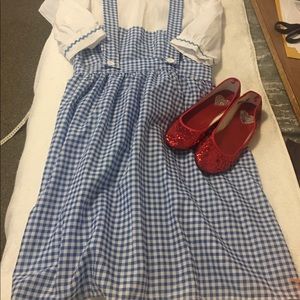 Wizard of Oz Dorothy Costume Dress & Ruby slippers